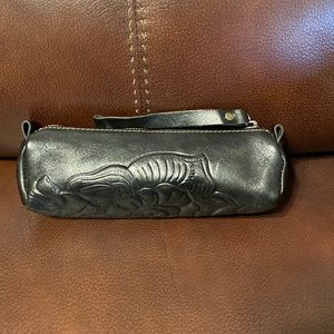 Patricia Nash black tooled leather accessory case